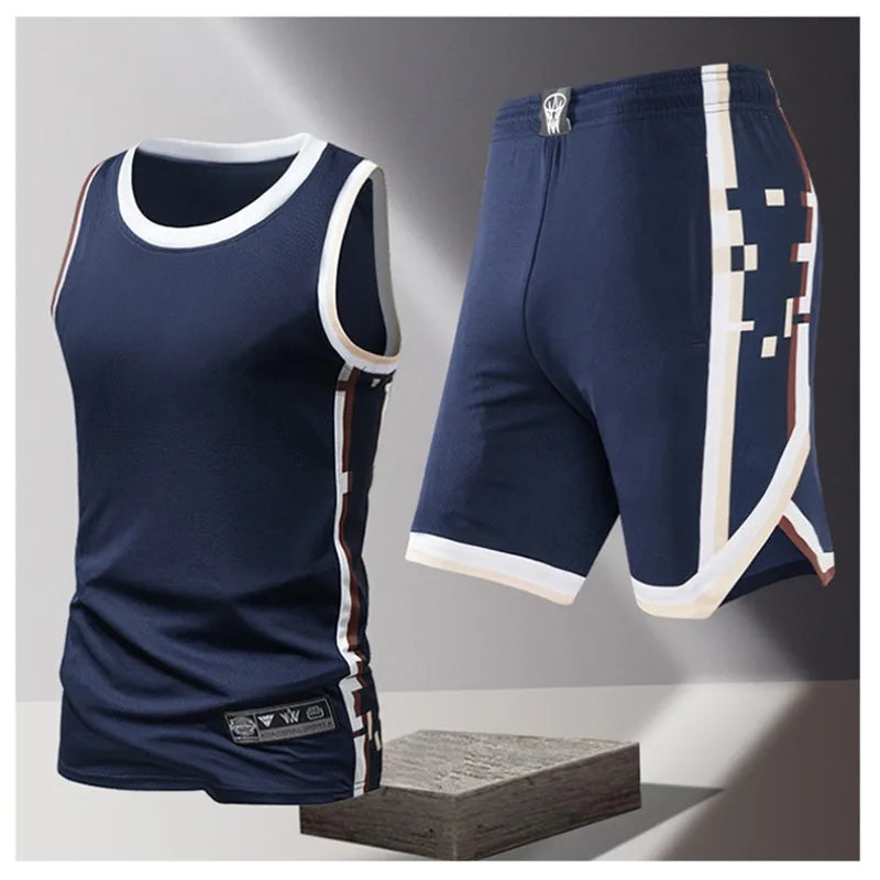 Men's Fashion Trend Sleeveless Vest Five Point Shorts 2-piece Set