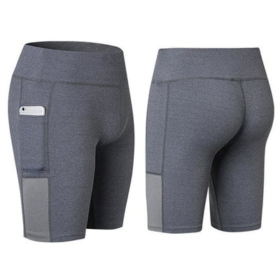 Stretchable Yoga Shorts With Phone Pocket
