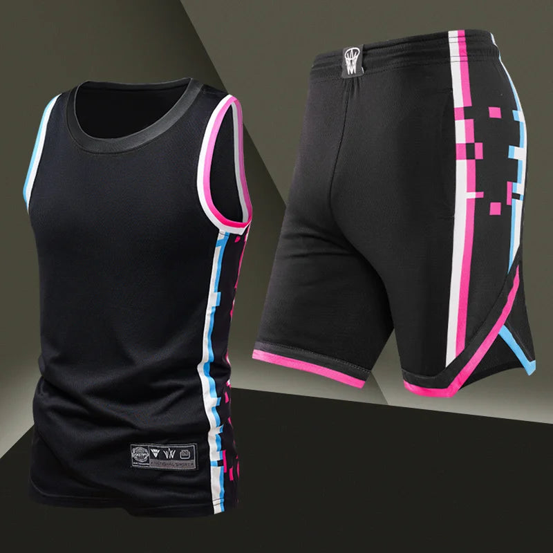 Men's Fashion Trend Sleeveless Vest Five Point Shorts 2-piece Set