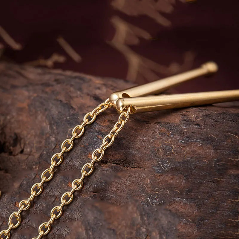 Men Necklace Rockers Jazz Band Drum Necklace Pendant Drummers Snare Drums Stick Metal Pendant Chain Jewelry Gift