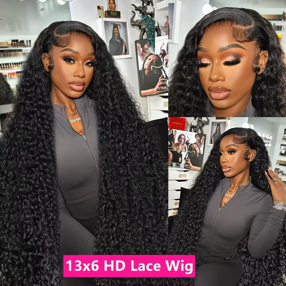 300 Density Curly 13x4 13x6 HD Lace Human Hair Wigs