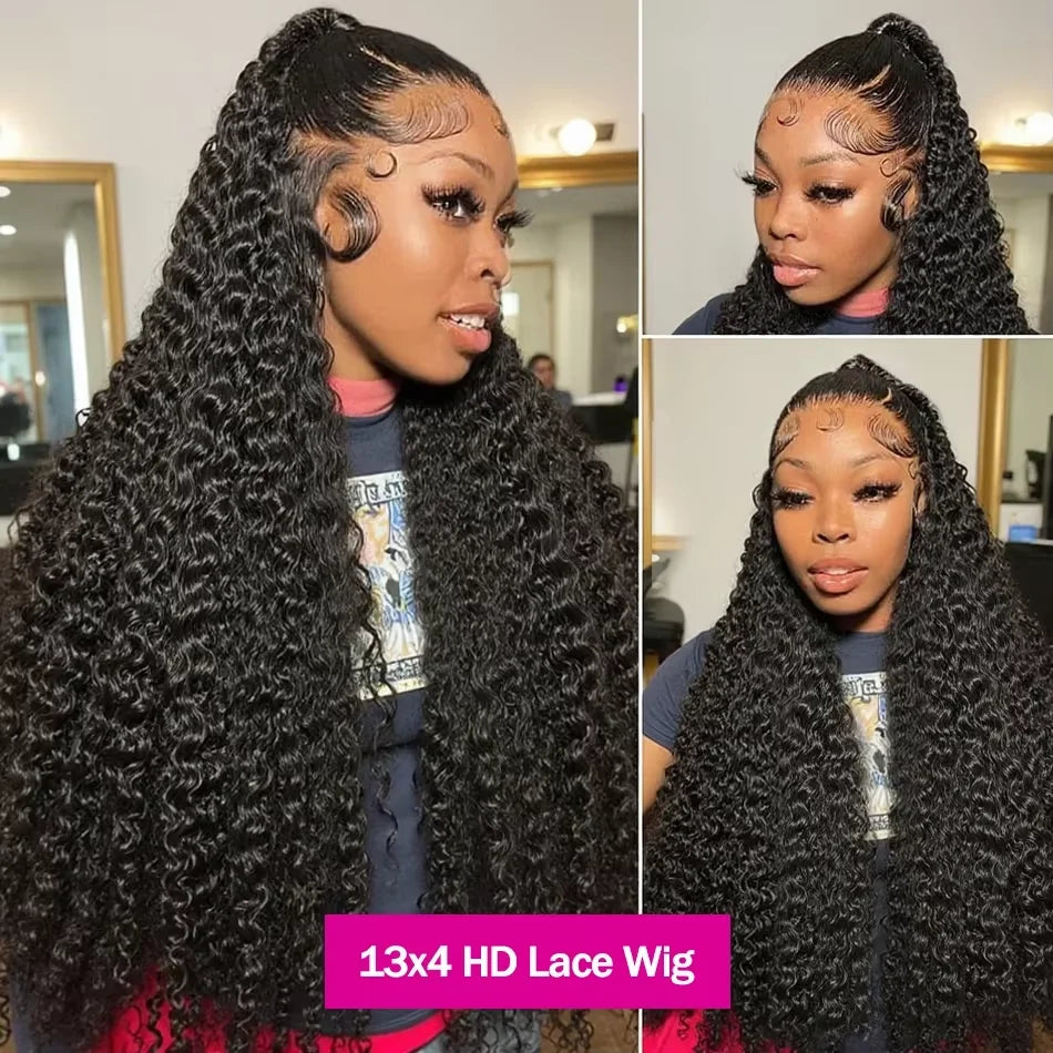 300 Density Curly 13x4 13x6 HD Lace Human Hair Wigs