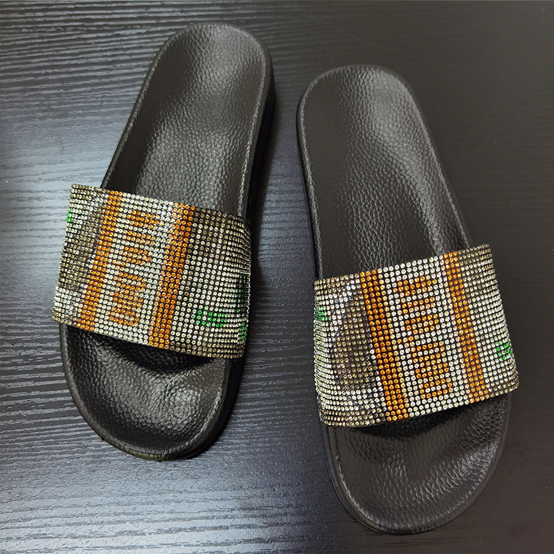 Fashionable Sandals with Diamond Detail