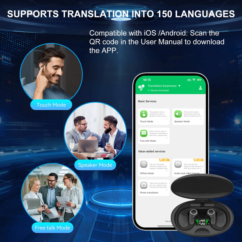 Ai Translator Earbud Device Real Time