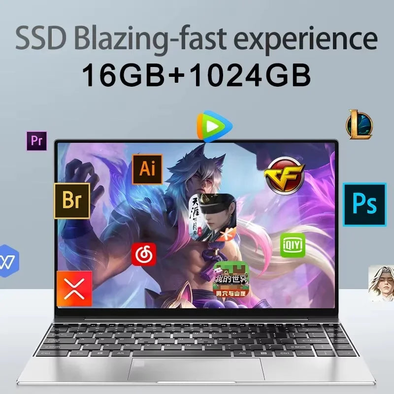 14.1" Ultra Slim Laptop Intel 4405U Win11 Pro 16GB RAM 2TB