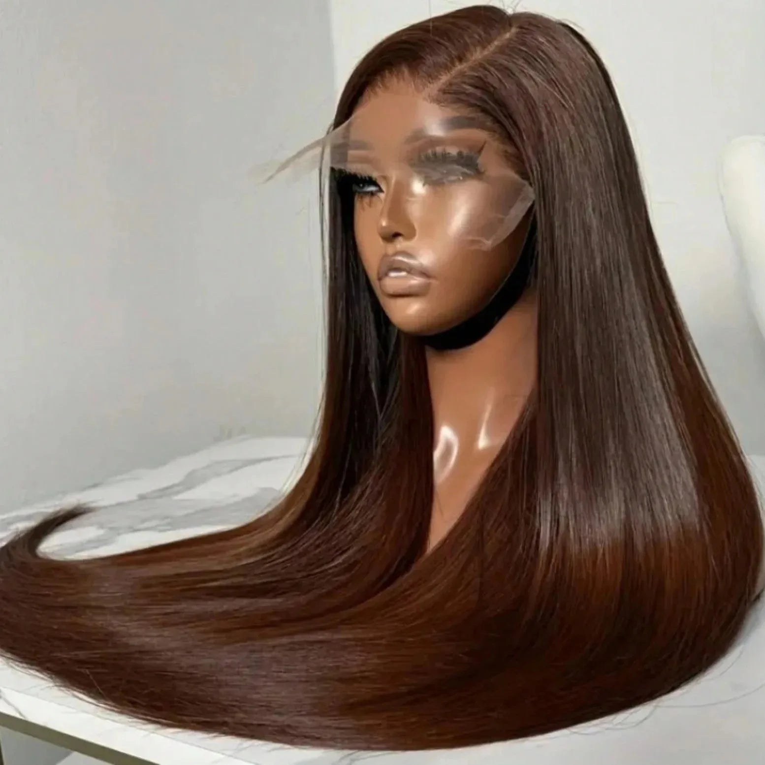 Chocolate Brown Straight 13x4 13x6 Hd Lace Frontal Wig Brazilian