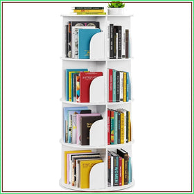 4-Tier Rotating Bookshelf Tower