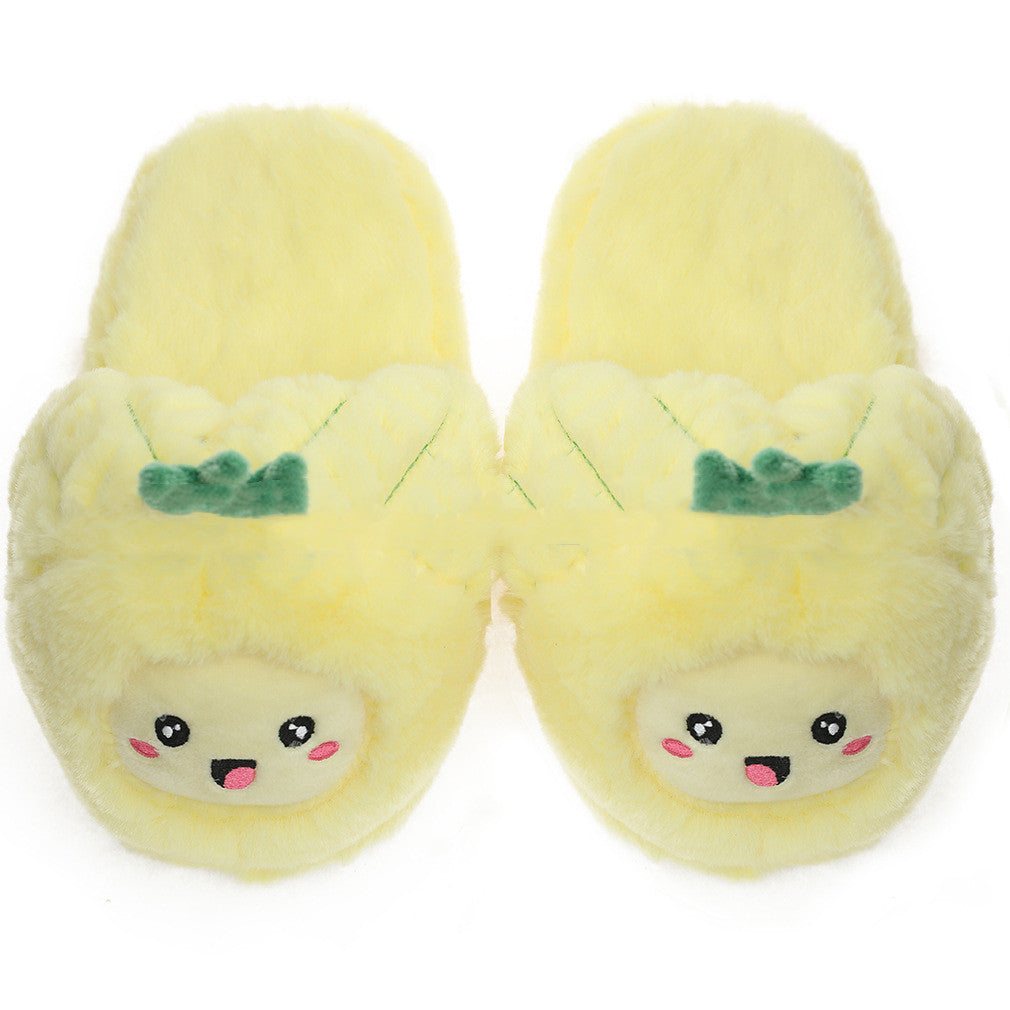 Stuffed Avocado Pineapple Dragon Fruit Slippers for Women