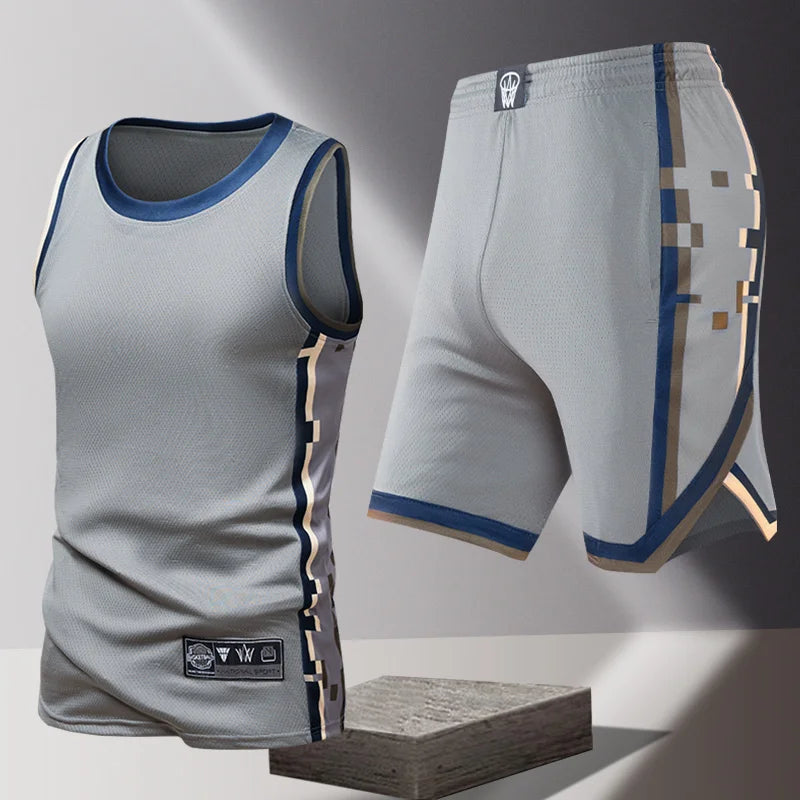 Men's Fashion Trend Sleeveless Vest Five Point Shorts 2-piece Set