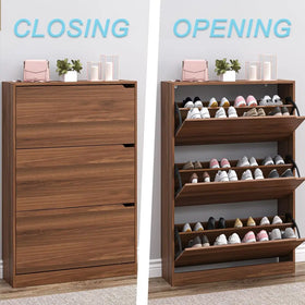 Shoe Cabinet with 3 Flip Drawers