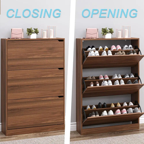 Shoe Cabinet with 3 Flip Drawers