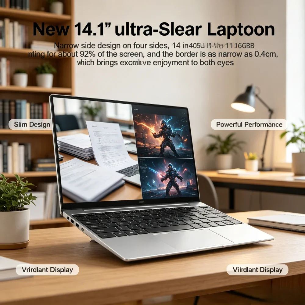 14.1" Ultra Slim Laptop Intel 4405U Win11 Pro 16GB RAM 2TB