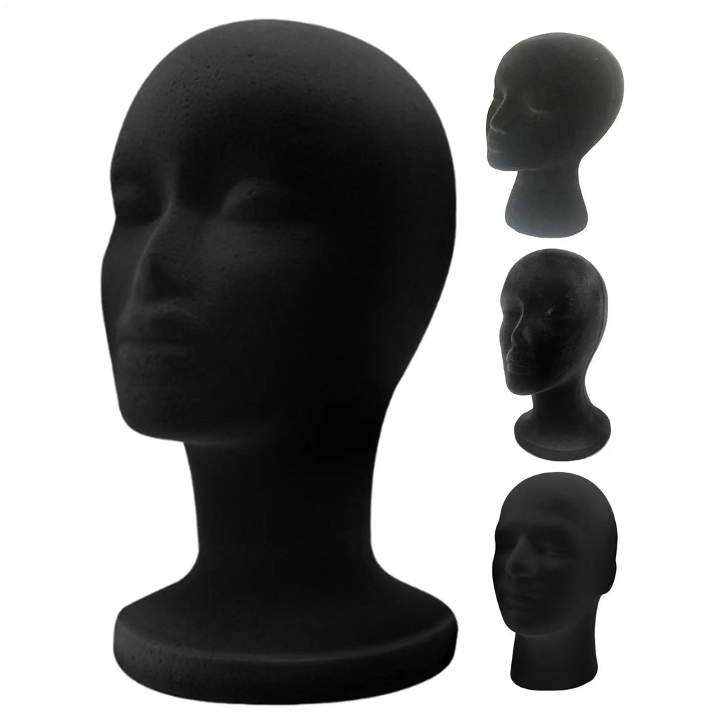 NEW 1pcs Mannequin Head Foam Black Velvet Mannequin