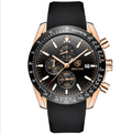 Benyar Waterproof Quartz Men's Watch with Steel Band
