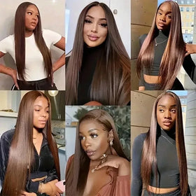 Chocolate Brown Straight Brazilian Wig