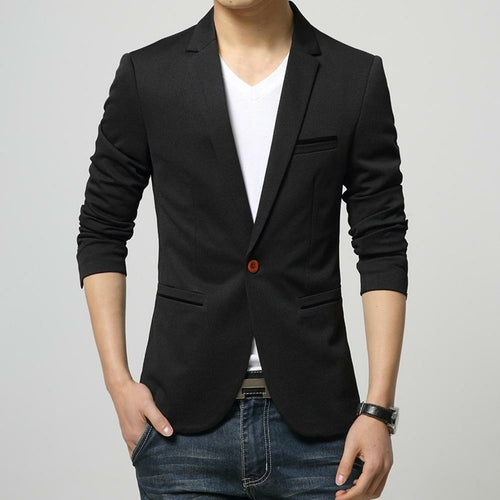 One Button Slim Fit Blazer