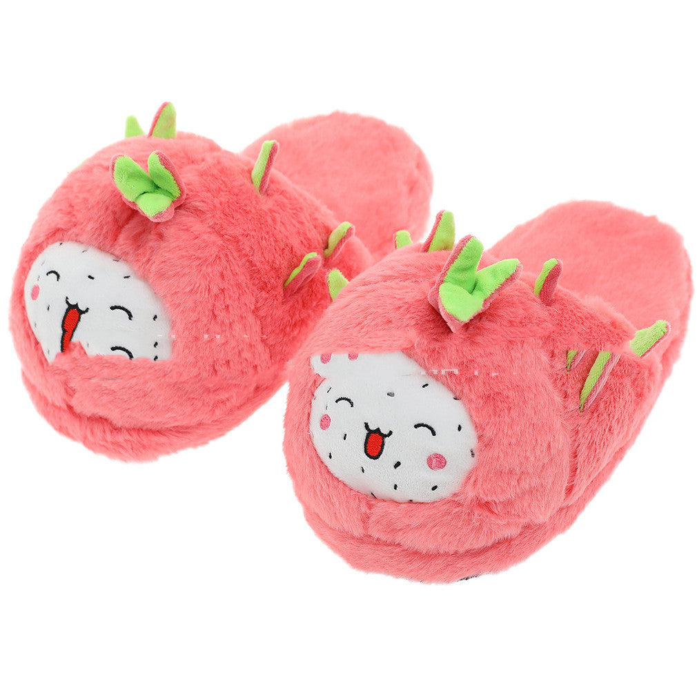 Stuffed Avocado Pineapple Dragon Fruit Slippers for Women