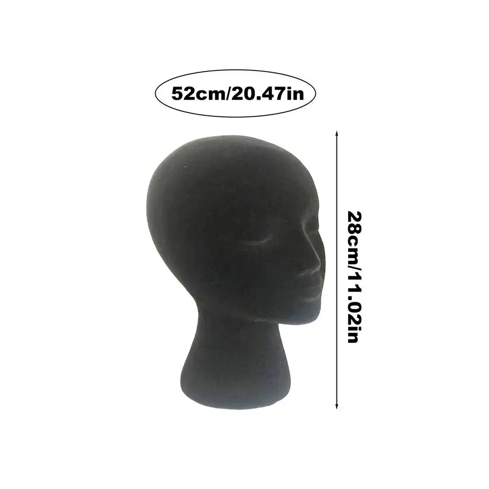 NEW 1pcs Mannequin Head Foam Black Velvet Mannequin