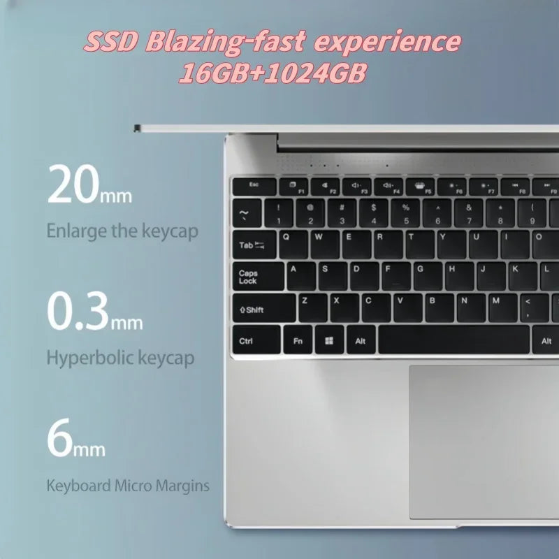 14.1" Ultra Slim Laptop Intel 4405U Win11 Pro 16GB RAM 2TB