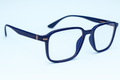 Stylish Navy Blue Square Eyeglasses with Gold Accents